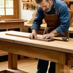 Home 2 목재 원산지별 특성 - **Prompt 1: European Craftsmanship in Oak and Pine**
"A photorealistic image of a European woodw...