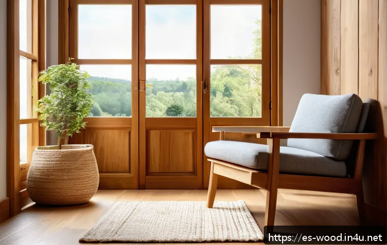 목재 손질 및 유지보수 - A cozy, sunlit living room corner featuring wooden furniture made of oak and pine, with visible prot...